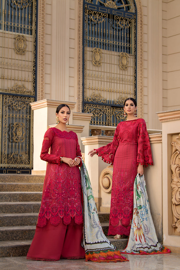 Amiraa by Reign Embroidered Net Suits Unstitched 3 Piece RGN21AM RN-16 LEON-B - Luxury Collection main image 1