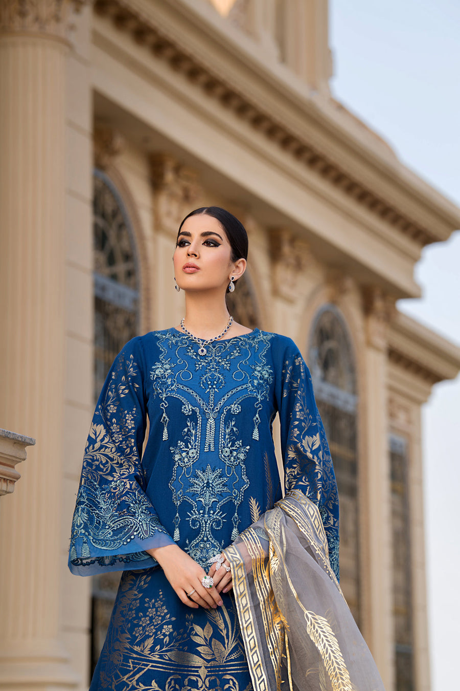 REIGN Embroidered Luxury Lawn Unstitched 3Pc Suit - IRIS
