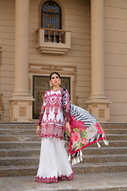 REIGN Embroidered Luxury Lawn Unstitched 3Pc Suit - JUNO