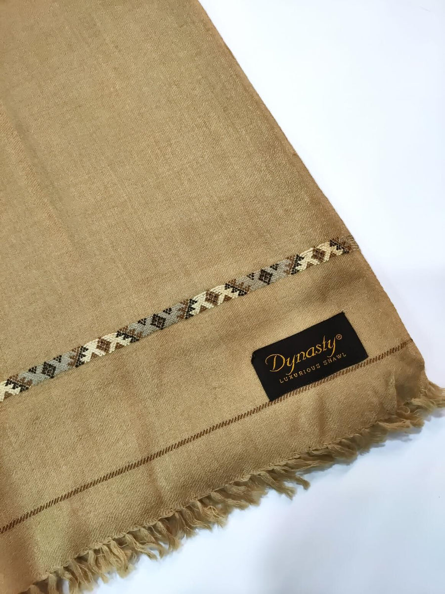 Dynasty Premium Mens Pure Wool Shawl Lux Woolen - Khaki - FaisalFabrics.pk