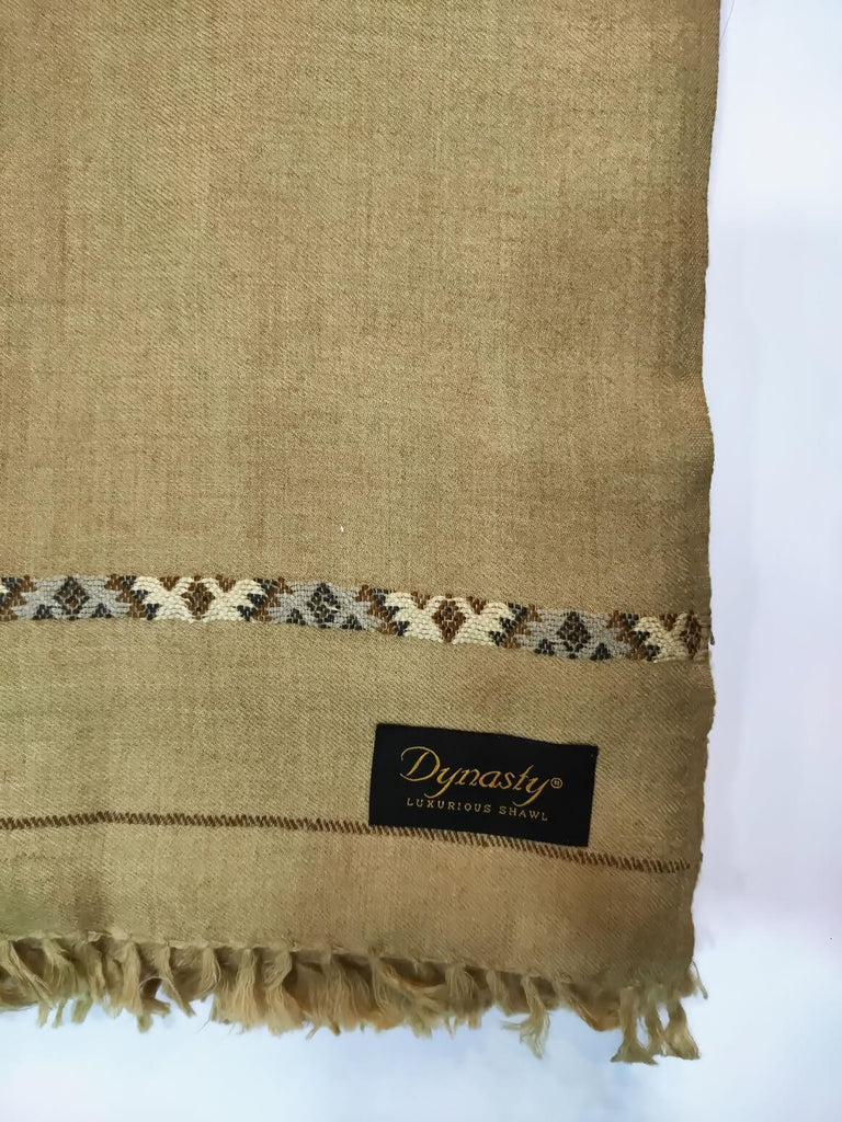 Dynasty Premium Mens Pure Wool Shawl Lux Woolen - Brown