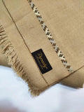Dynasty Premium Mens Pure Wool Shawl Lux Woolen - Camel - FaisalFabrics.pk