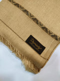 Dynasty Mens Pure Wool Super Fine Shawl Full Size - Almond - FaisalFabrics.pk