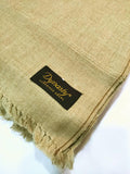 Dynasty Mens Pure Wool Super Fine Shawl Full Size - Light Brown - FaisalFabrics.pk