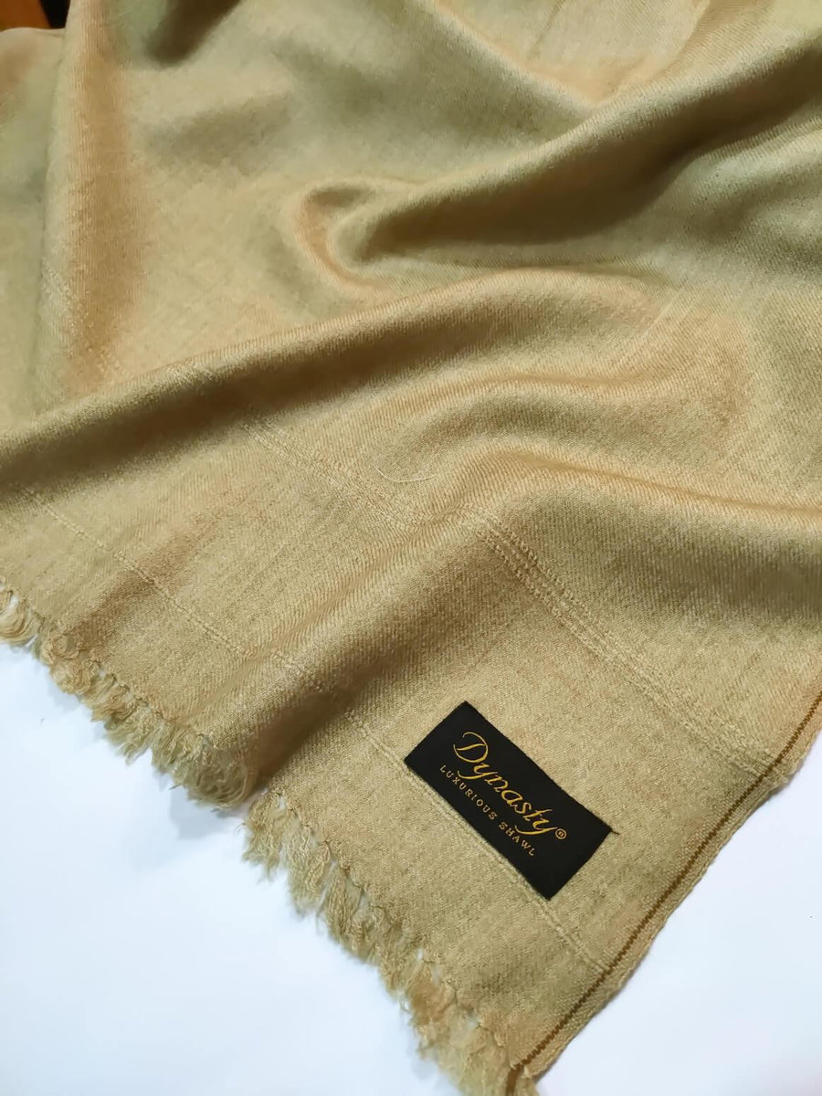 Dynasty Mens Pure Wool Super Fine Shawl Full Size - Light Brown - FaisalFabrics.pk