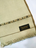 Dynasty Mens Pure Wool Super Fine Shawl Full Size - Wheat - FaisalFabrics.pk