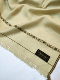 Dynasty Mens Pure Wool Super Fine Shawl Full Size - Wheat - FaisalFabrics.pk