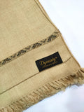 Dynasty Mens Pure Wool Super Fine Shawl Full Size - Khaki - FaisalFabrics.pk