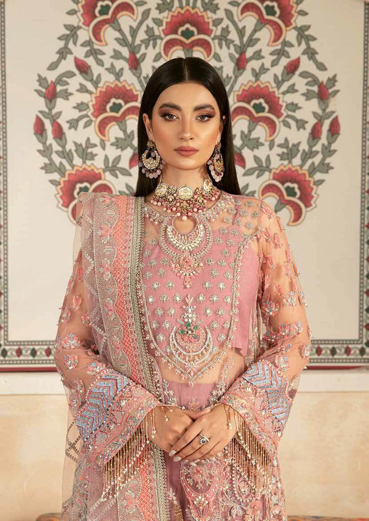 Marwa By Maryam Hussain Embroidered Organza Suits Unstitched 3 Piece MH22M 09 NAAZ - Wedding Collection