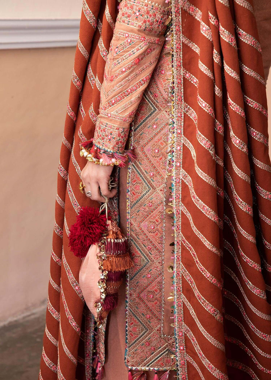 Hussain Rehar Karandi Autumn Winter Unstitched 3Pc Suit - Deep