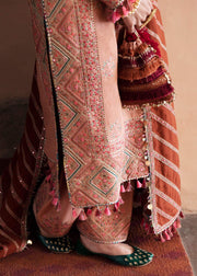 Hussain Rehar Karandi Autumn Winter Unstitched 3Pc Suit - Deep