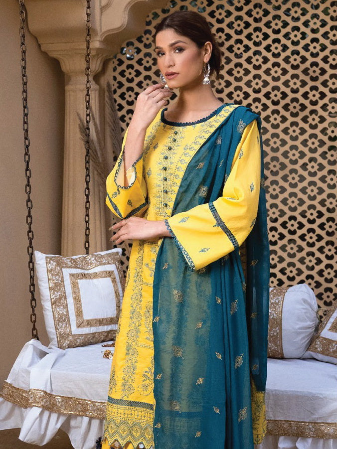 Rewayat by Sanam Saeed Unstitched Embroidered Lawn 3Pc Suit D-02