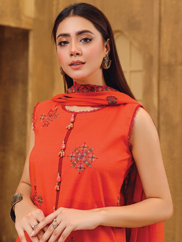 Rung by Sanam Saeed Unstitched Embroidered Lawn 3Pc Suit D-09