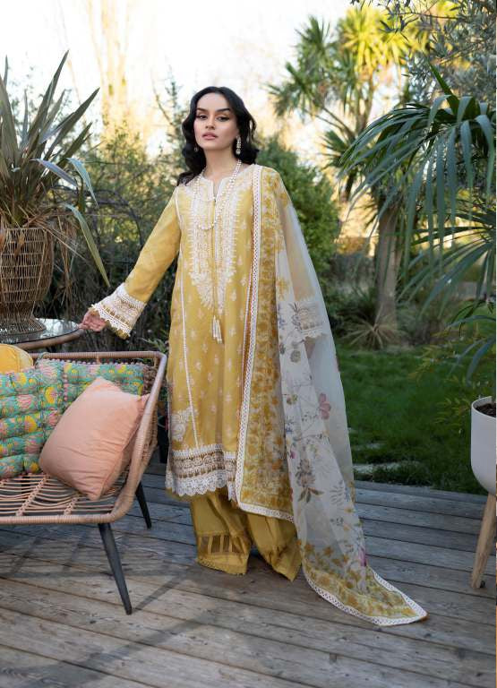 Sobia Nazir Vital Lawn Embroidered Unstitched 3 Piece Suit D-10B