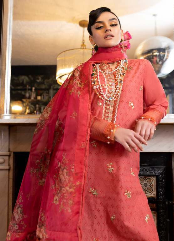 Sobia Nazir Vital Lawn Embroidered Unstitched 3 Piece Suit D-11B