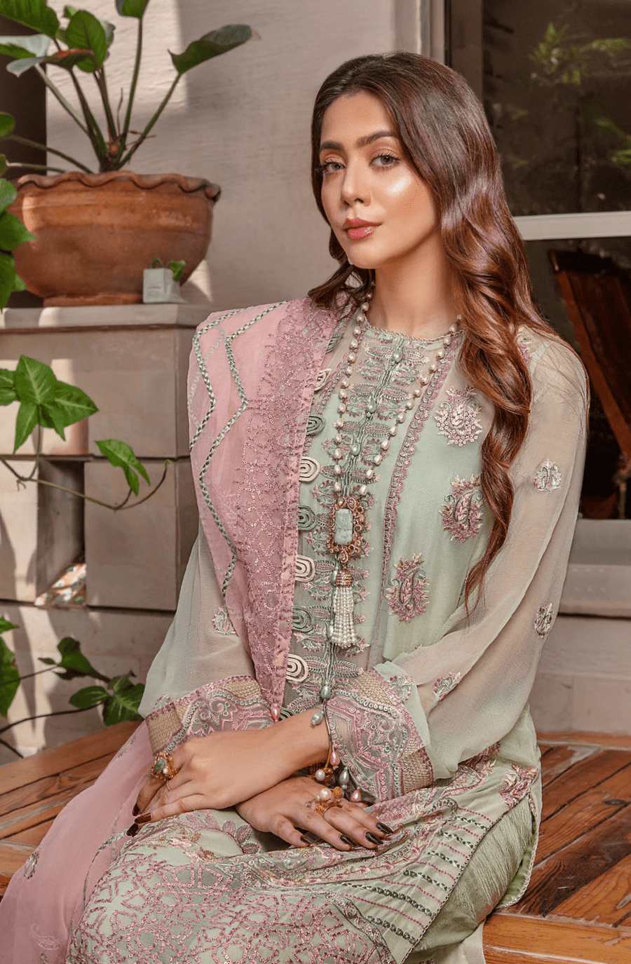 Preesha by Humdum Unstitched Embroidered Formals 3Pc Suit D-02