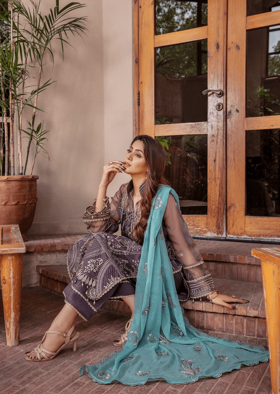 Preesha by Humdum Unstitched Embroidered Formals 3Pc Suit D-03