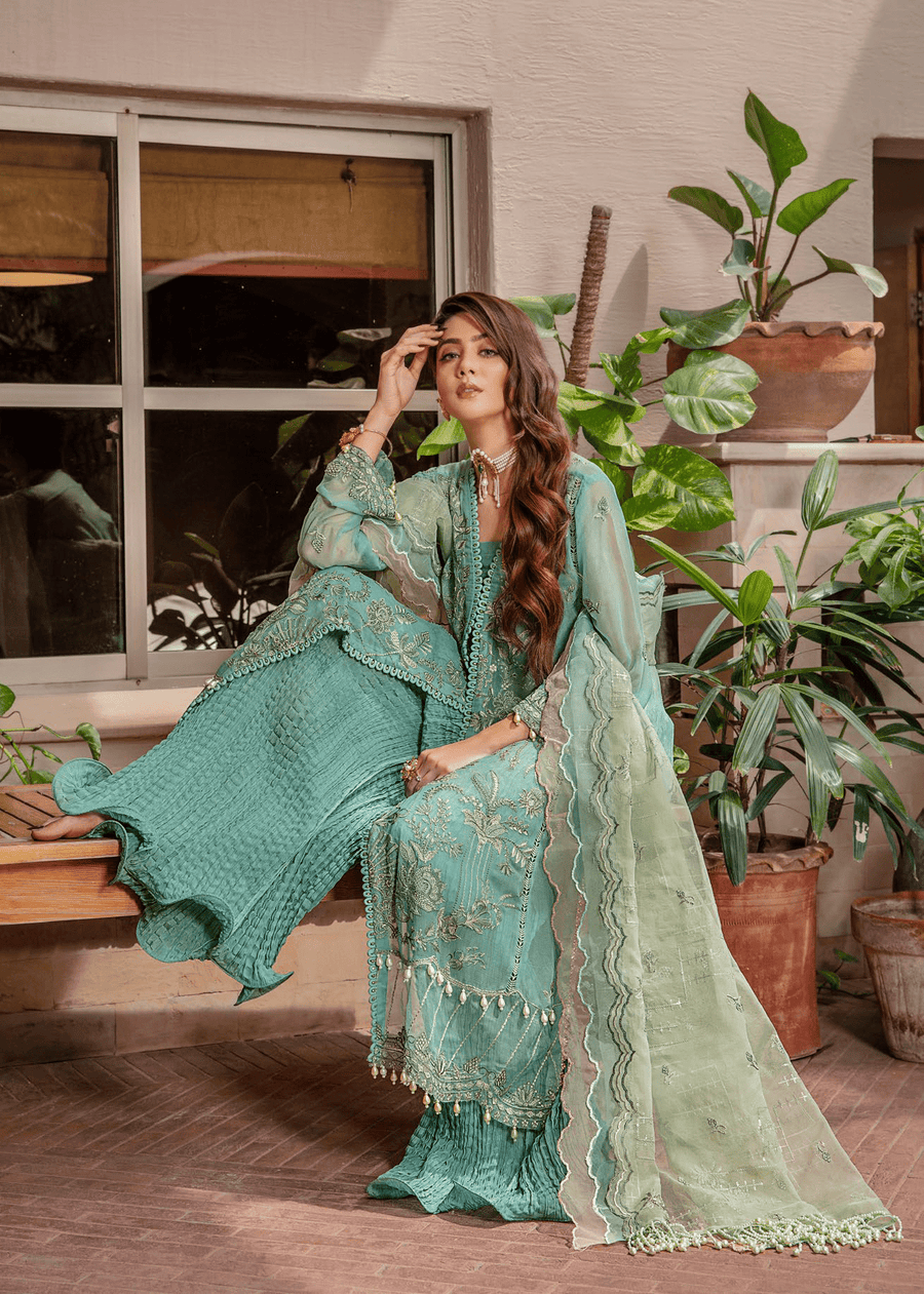 Preesha by Humdum Unstitched Embroidered Formals 3Pc Suit D-04