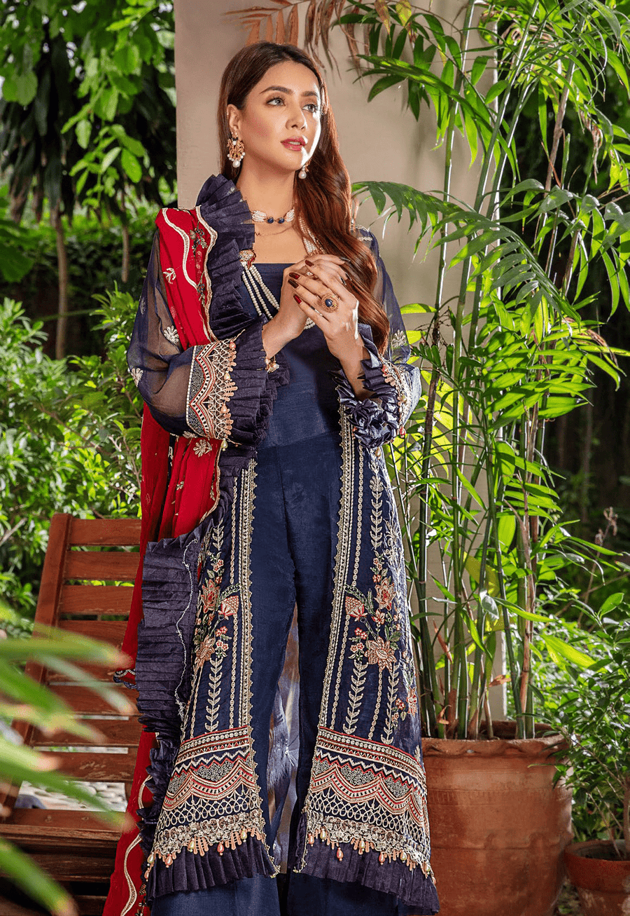 Preesha by Humdum Unstitched Embroidered Formals 3Pc Suit D-06