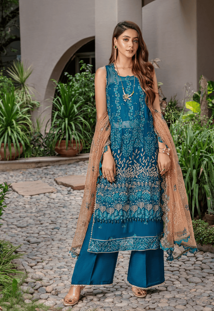 Preesha by Humdum Unstitched Embroidered Formals 3Pc Suit D-08