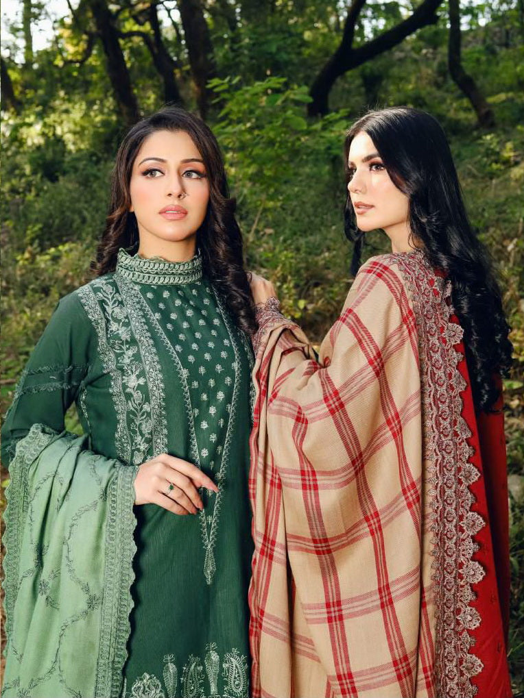 LYLA Winter Shawl Collection '22 Unstitched Embroidered 3Pc Suit D-03