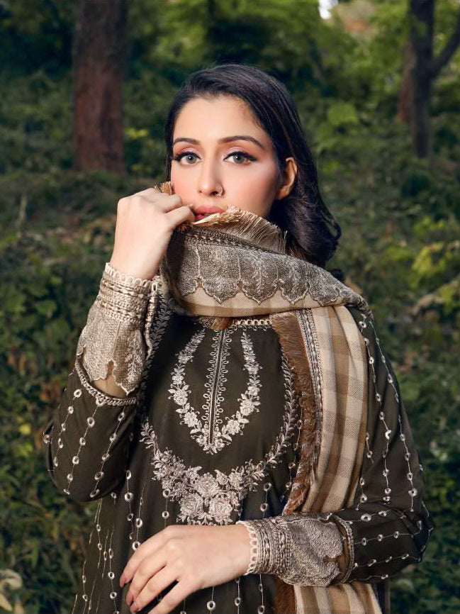 LYLA Winter Shawl Collection '22 Unstitched Embroidered 3Pc Suit D-08