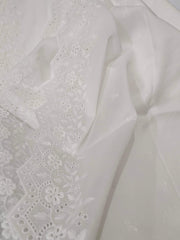 White Chikankari Embroidered Shawl Cotton Lawn Fabric DP-02 - FaisalFabrics.pk