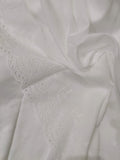 White Chikankari Embroidered Shawl Cotton Lawn Fabric DP-03 - FaisalFabrics.pk