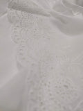 White Chikankari Embroidered Shawl Cotton Lawn Fabric DP-03