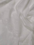 White Chikankari Embroidered Shawl Cotton Lawn Fabric DP-04