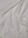 White Chikankari Embroidered Shawl Cotton Lawn Fabric DP-04 - FaisalFabrics.pk