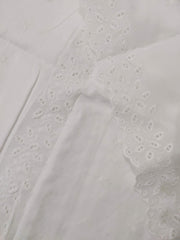 White Chikankari Embroidered Shawl Cotton Lawn Fabric DP-06 - FaisalFabrics.pk
