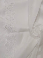 White Chikankari Embroidered Shawl Cotton Lawn Fabric DP-07 - FaisalFabrics.pk