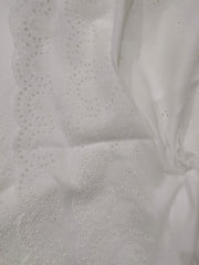 White Chikankari Embroidered Shawl Cotton Lawn Fabric DP-08 - FaisalFabrics.pk