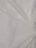 White Chikankari Embroidered Shawl Cotton Lawn Fabric DP-09