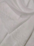White Chikankari Embroidered Shawl Cotton Lawn Fabric DP-10 - FaisalFabrics.pk