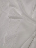 White Chikankari Embroidered Shawl Cotton Lawn Fabric DP-11 - FaisalFabrics.pk