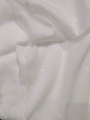 White Chikankari Embroidered Shawl Cotton Lawn Fabric DP-15 - FaisalFabrics.pk