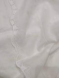 White Chikankari Embroidered Shawl Cotton Lawn Fabric DP-16 - FaisalFabrics.pk