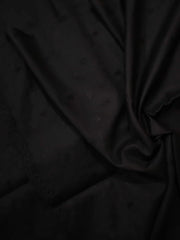 Jet Black Chikankari Embroidered Border Shawl Cotton Lawn Fabric ELS-03 - FaisalFabrics.pk