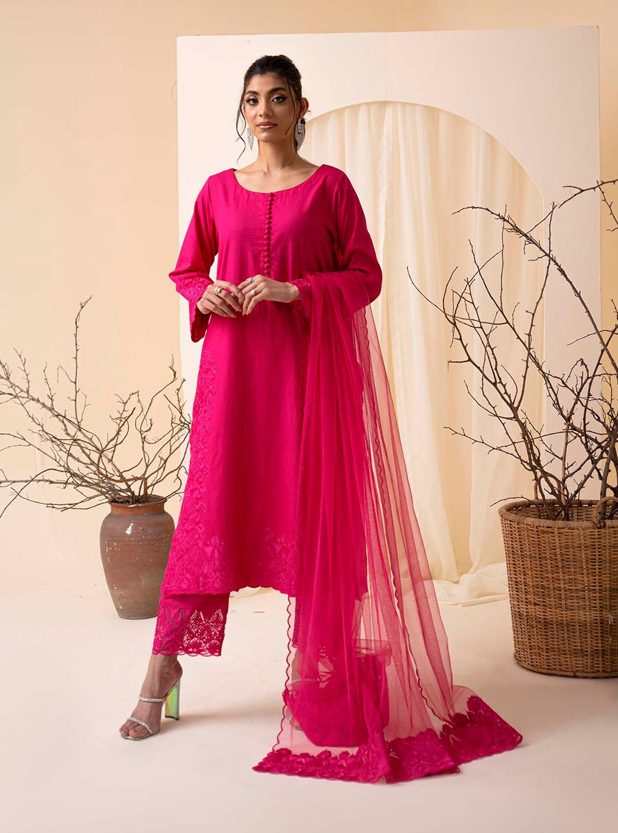 Nuriyaa Winter Pret Embroidered Khaddar 3 Piece Suit - Noor-e-Chasham
