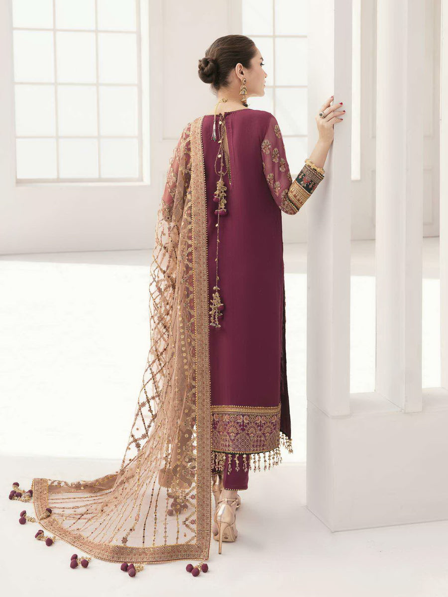 Baroque Chantelle Embroidered Chiffon Unstitched 3Piece BQU-CH11-D02