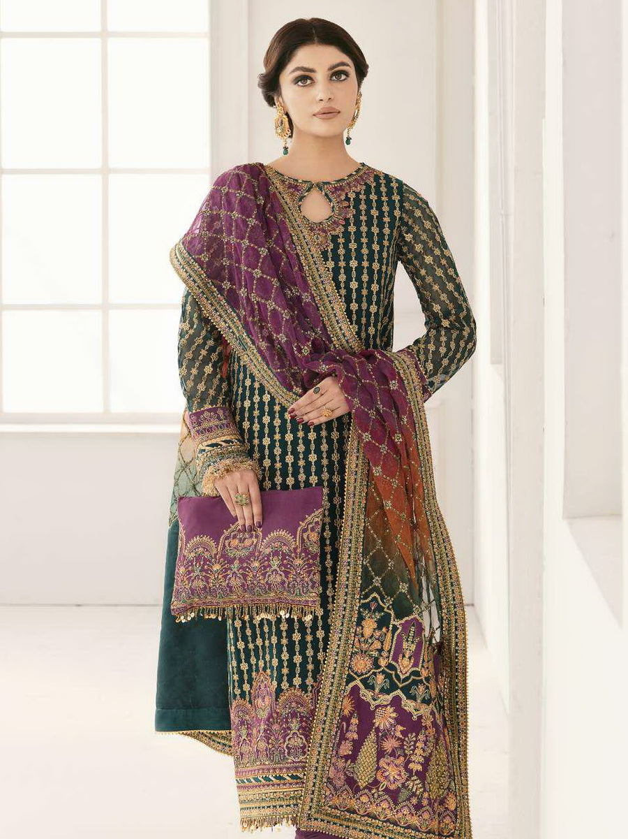 Baroque Chantelle Embroidered Chiffon Unstitched 3Piece BQU-CH11-D06