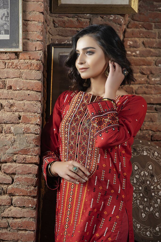 Lakhany Komal Embroidered Lawn Unstitched 2 Piece Suit EC-2184 - FaisalFabrics.pk