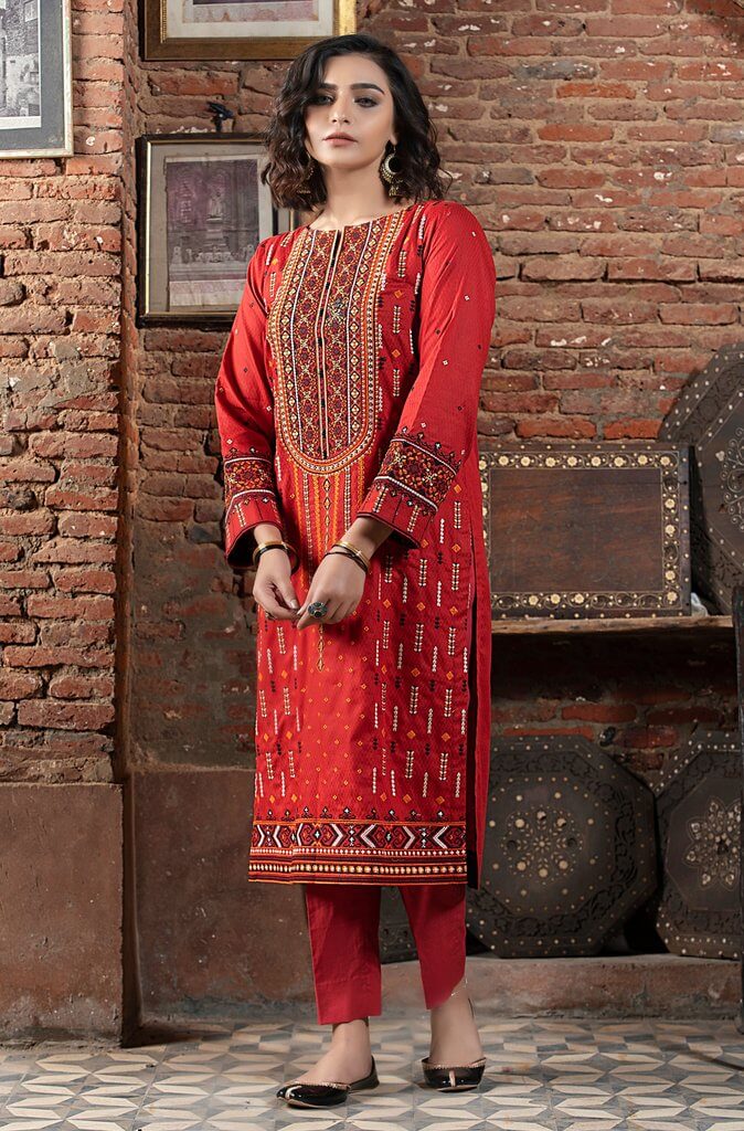 Lakhany Komal Embroidered Lawn Unstitched 2 Piece Suit EC-2184 - FaisalFabrics.pk