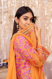 Charizma Signature Festive Embroidered Lawn Unstitched 3Pc Suit ED23-05