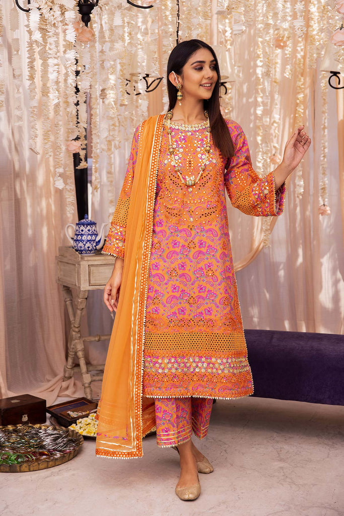 Charizma Signature Festive Embroidered Lawn Unstitched 3Pc Suit ED23-05