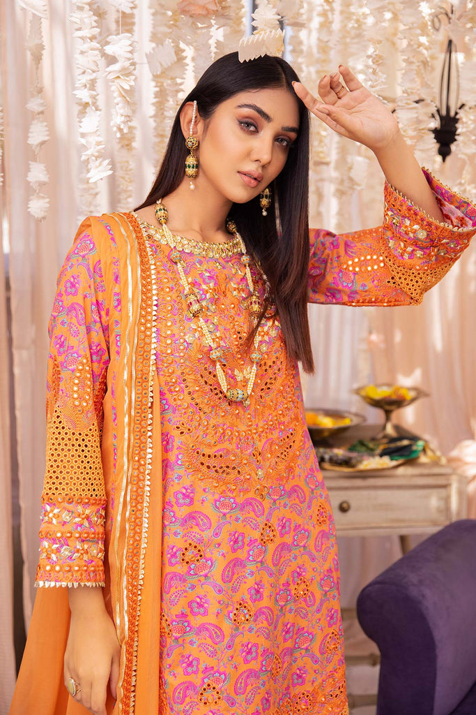 Charizma Signature Festive Embroidered Lawn Unstitched 3Pc Suit ED23-05