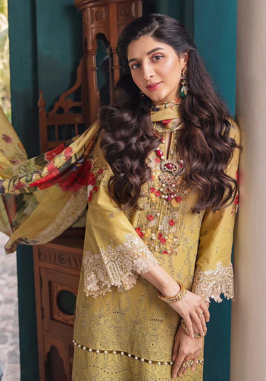 ELAF Premium Festive Chikankari Lawn 3Pc Suit EFC 7- Opulencia
