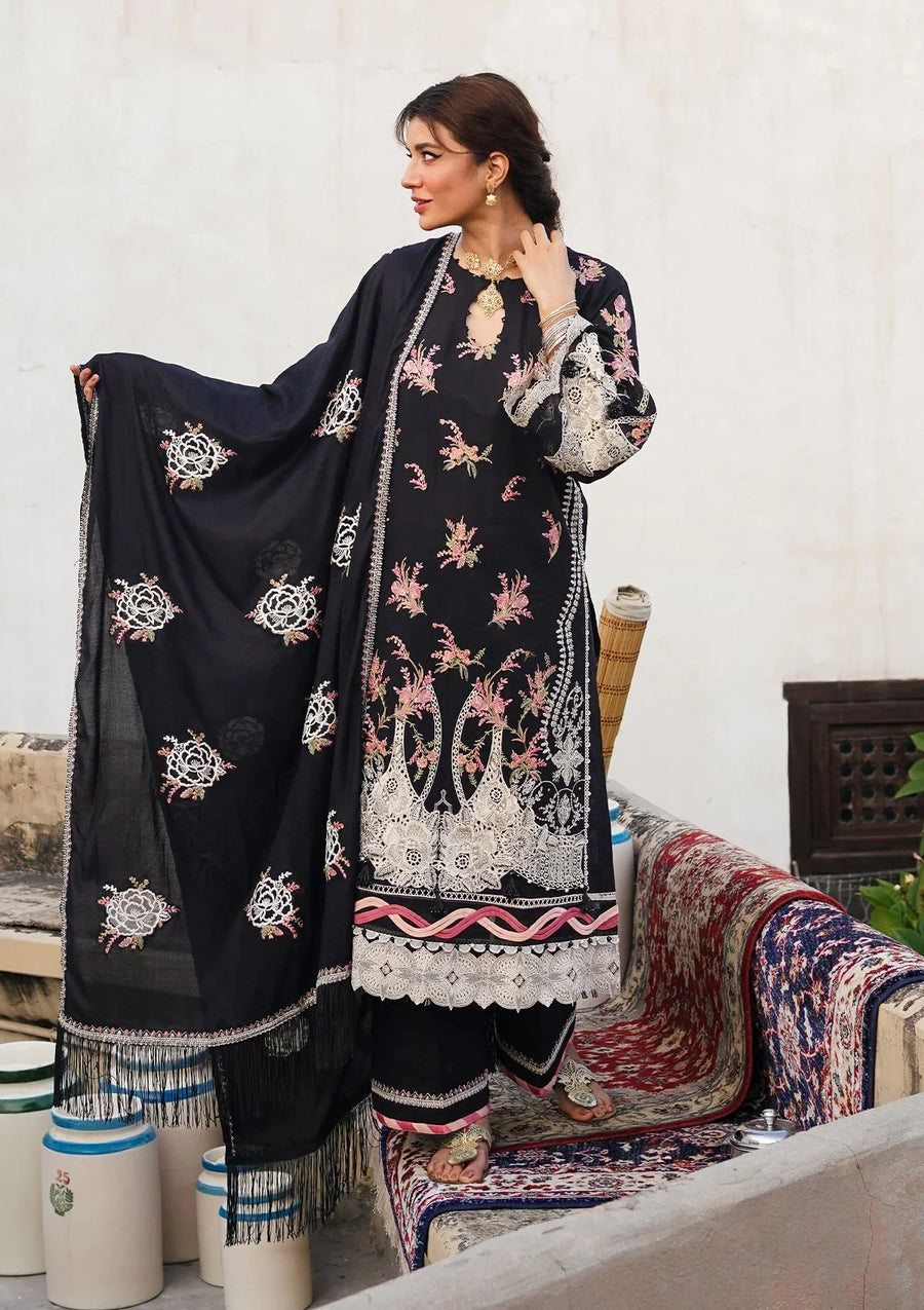 Elaf Premium Embroidered Khaddar Unstitched 3Pc Suit EKW-2 BANAFSH